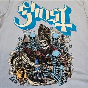 Ghost Thurrible and Friends Micro Tee Light Blue Baby Doll Size Lg Concert Tee